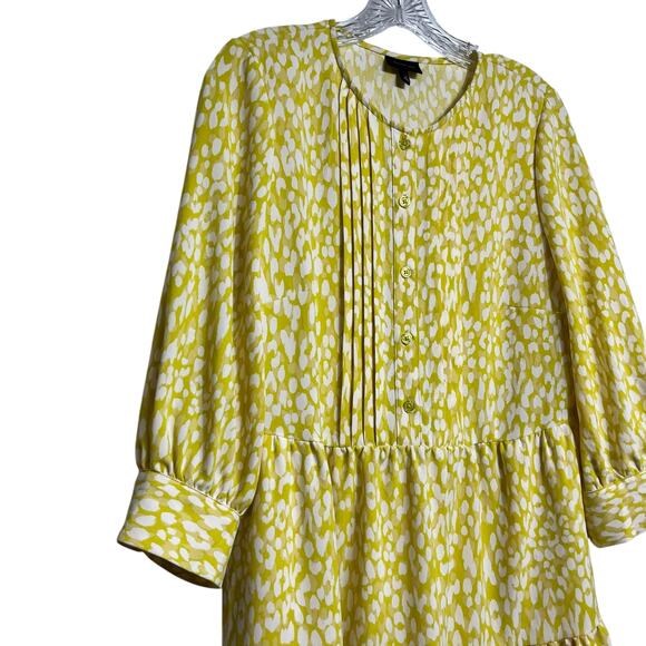Who What Wear Yellow Leopard Print Tiered Dress - M (2842) - Picture 3 of 6